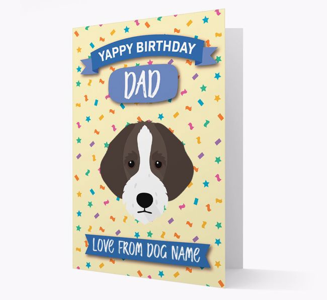 Personalized Card 'Yappy Birthday Dad' with {breedCommonName} Icon